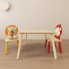 Kids Table and 2 Chairs Set, 3 Pieces Toddler Table and Chair Set, Wooden Activity Play Table Set