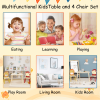 Kids Table and 2 Chairs Set, 3 Pieces Toddler Table and Chair Set, Wooden Activity Play Table Set