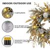 Christmas Wreath 20 Inch Christmas Door Decorations Wreath with Warm Lights