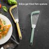 Nonstick Fish Spatula, Thin Slotted Spatulas Turner Silicone Fish Spatulas For Nonstick Cookware, High Heat Resistant BPA Free Cooking Utensils