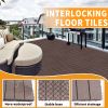 Plastic Interlocking Deck Tiles, 11.8"x11.8"(Pack of 44), Patio Flooring Outdoor Waterproof All Weather Use for Garden Poolside Front/Back Yard